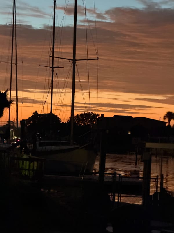 Golden sunset over the Gulf Coast waterfront